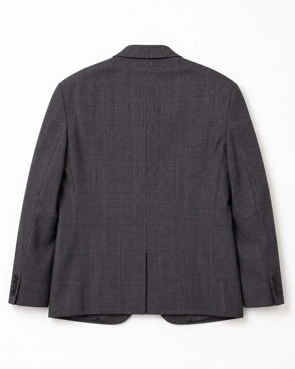 Chaps Mens Gray Plaid Two Button Blazer Sport Coat Jacket Classic Fit 46-48R